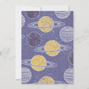 Carte De Remerciements Astronomie du ciel bleu de la planète jaune