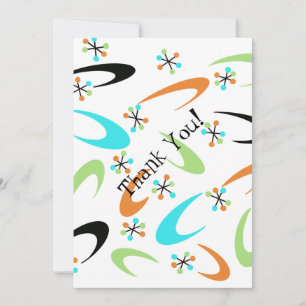 Carte de remerciements atomique du milieu du siècl