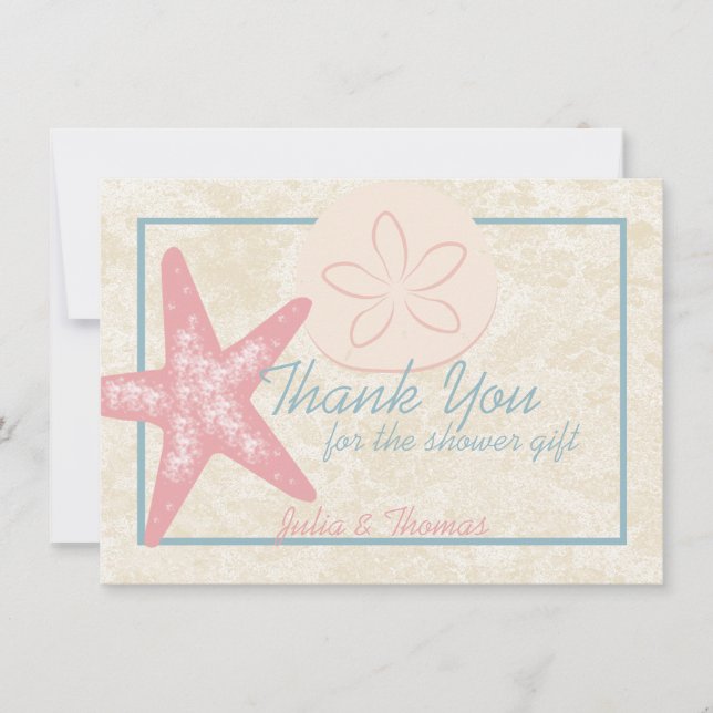 Carte De Remerciements Au bord de la mer Tilted Starfish Custom (Devant)