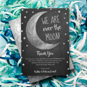 Carte De Remerciements Au-Dessus De La Lune   BABY SHOWER