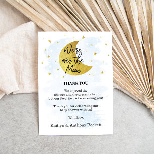 Carte De Remerciements Au-Dessus De La Lune   Baby shower Garçons