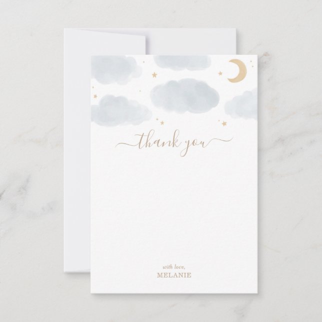 Carte De Remerciements Au-dessus du Baby shower de la Lune (Devant)