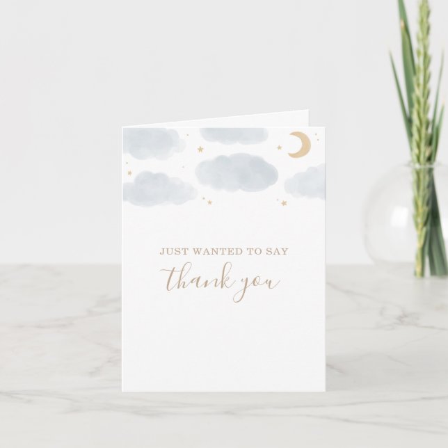 Carte De Remerciements Au-dessus du Baby shower de la Lune (Devant)