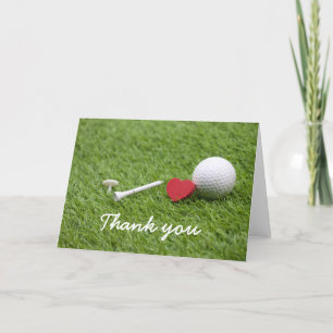Carte de remerciements au golfeur avec balle de go