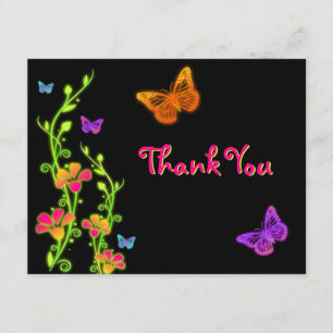 Carte de remerciements au néon de bat mitzvah de