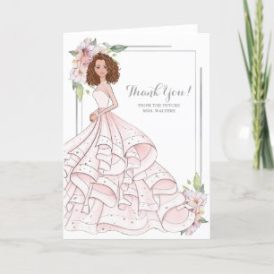 Carte De Remerciements Auburn Bride Fête des mariées Futur Mme.