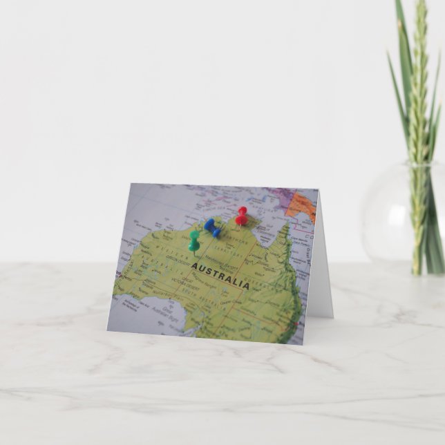 Carte De Remerciements Australia Map Greeting Card  (Devant)