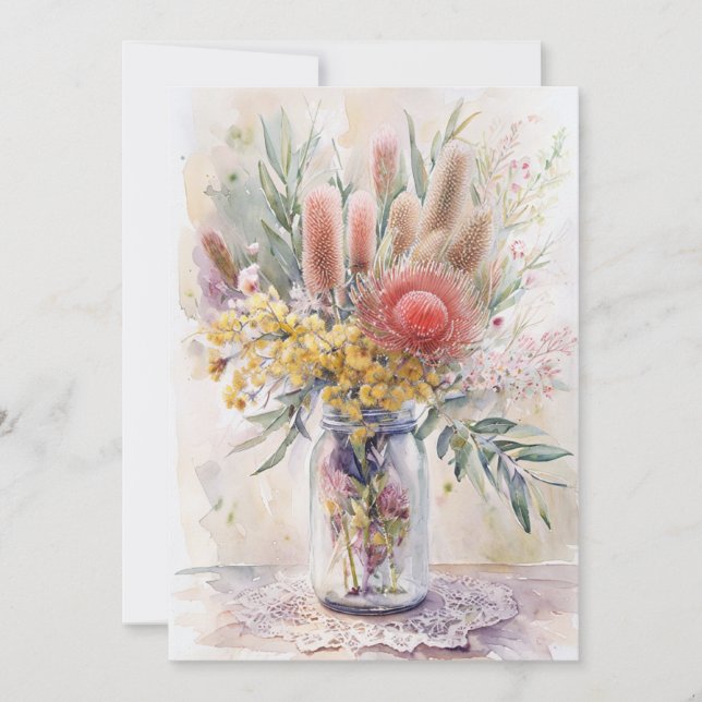 Carte De Remerciements Australian Native Florals, Birthdays, (Devant)