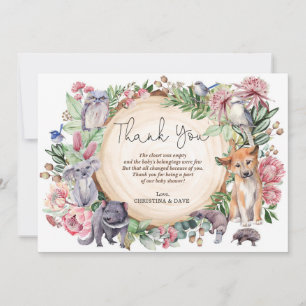 Carte De Remerciements Australien Animaux indigènes de la faune Végétatio