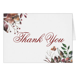 Carte de remerciements automnal floral rustique fo