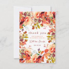 Carte De Remerciements Automne Aquarelle d'automne Floral Anniversaire Me