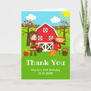 Carte De Remerciements Automne Barnyard Anniversaire Brown Coiffeuse