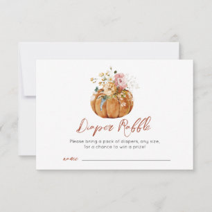 Carte De Remerciements Automne Citrouille Baby shower  Raffle Card
