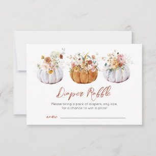 Carte De Remerciements Automne Citrouille Baby shower  Raffle Card