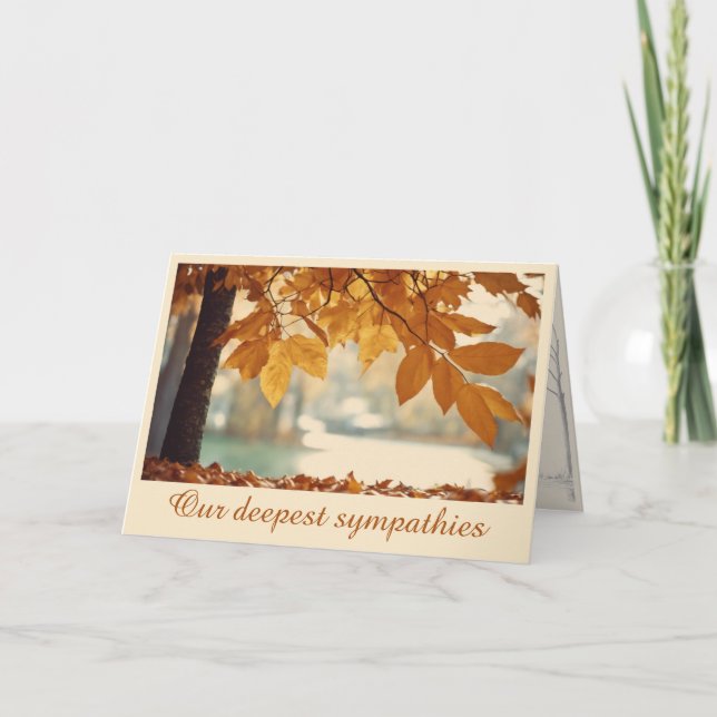 Carte De Remerciements Automne Feuilles Condoléances Sympathie (Devant)