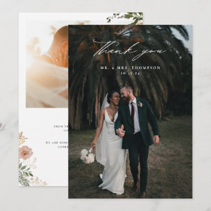 Carte De Remerciements Automne Floral Mariage photo
