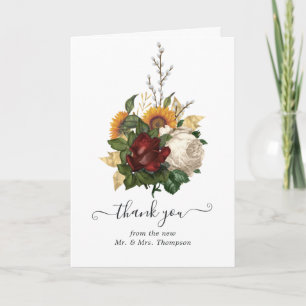 Carte De Remerciements Automne Rustique - Automne Floral Mariage photo