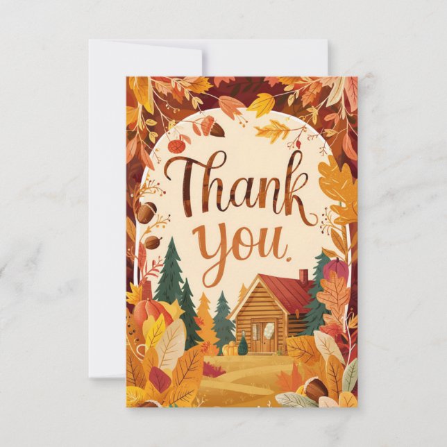 Carte De Remerciements Automne Rustique De L'Acorn (Devant)