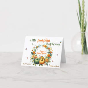 Carte De Remerciements Automne Sweet Floral Petit Baby shower Citrouille