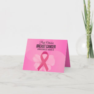 Carte De Remerciements Autonomie et soutien : Rose Octobre Cancer du sein