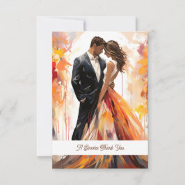 Carte De Remerciements Autum Mariage de automne Artiste