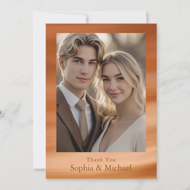 Carte De Remerciements Autumn Fall Terracotta Wedding Thank You Card  (Devant)
