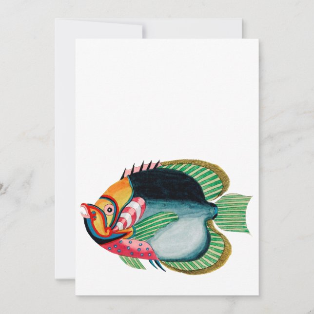 carte de remerciements aux poissons anciens (Devant)