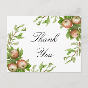 Carte de remerciements aux pommes aquarelles