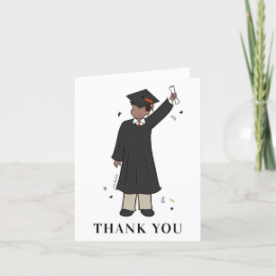 Carte De Remerciements Avatar de garçon personnalisé   Graduation au lycé