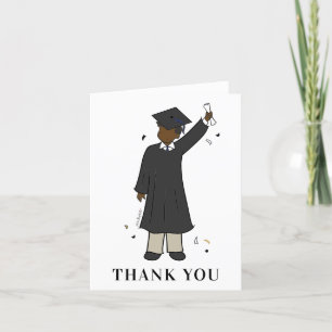 Carte De Remerciements Avatar de garçon personnalisé   Graduation au lycé