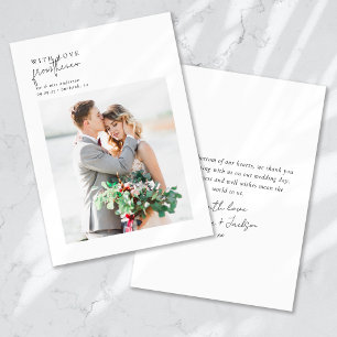 Carte De Remerciements Avec amour du nouveau Mariage Mr & Mrs