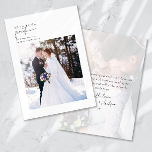 Carte De Remerciements Avec amour du nouveau Mariage Mr & Mrs