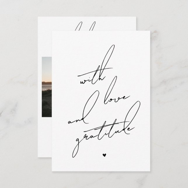 Carte De Remerciements Avec amour et Gratitude message pré-imprimé (Devant / Derrière)