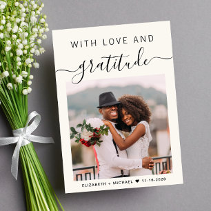 Carte De Remerciements Avec Amour Et Gratitude Photo Mariage