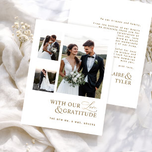 Carte De Remerciements Avec Amour et Gratitude Photo, Noces d'Or