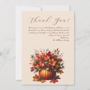 Carte de remerciements avec feuilles d'automne