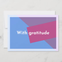 "Avec gratitude"