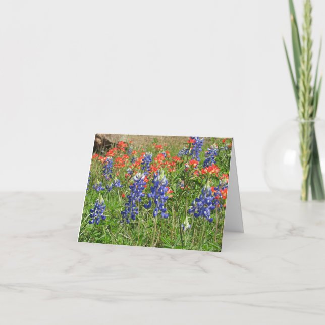 Carte de remerciements avec le Texas Bluebonnets (Devant)