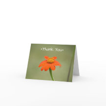 Carte de remerciements Avec Petite Fleur Orange