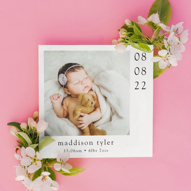 Carte De Remerciements Avec Photo Baby Arrival (Créateur téléchargé)