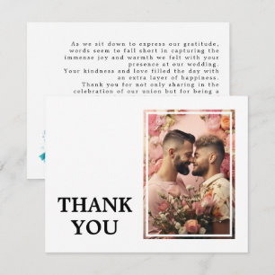 Carte De Remerciements Avec photo LGBTQ+  Tourtereaux arc-en-ciel