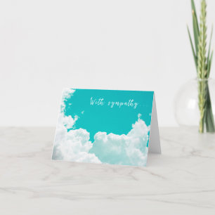 Carte De Remerciements Avec Sympathy Blue Turquoise Sky Nuages