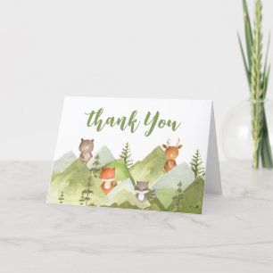 Carte De Remerciements Aventure Attend le Baby shower des animaux des boi