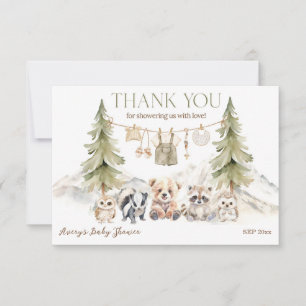 Carte De Remerciements Aventure en forêt Oh Boy Baby Shower