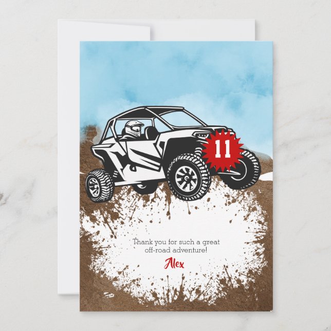 Carte De Remerciements Aventure tout-terrain Anniversaire de camion monst (Devant)