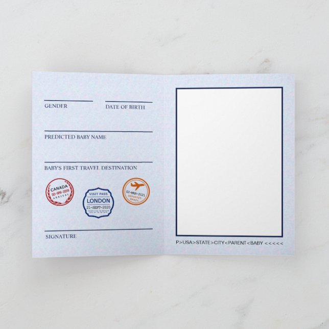 Carte De Remerciements Aventure | Voyage | Passeport (Intérieur)