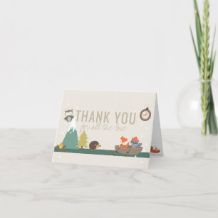 Carte De Remerciements Aventure Woodland Neutral Taupe Baby shower