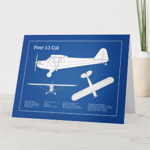 Carte De Remerciements Avion Cub - Plan directeur de l'avion ABD