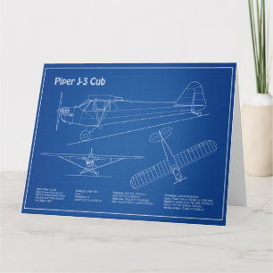 Carte De Remerciements Avion Cub - Plan directeur de l'avion AD