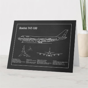 Carte De Remerciements Avion de ligne 747 - Plans de dessin du plan direc